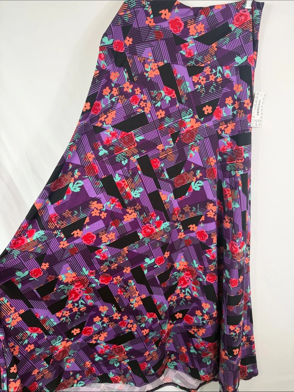 LuLaRoe Purple Floral Maxi with Orange & Teal Accents. NWT. Womens Size L - Picture 4 of 7